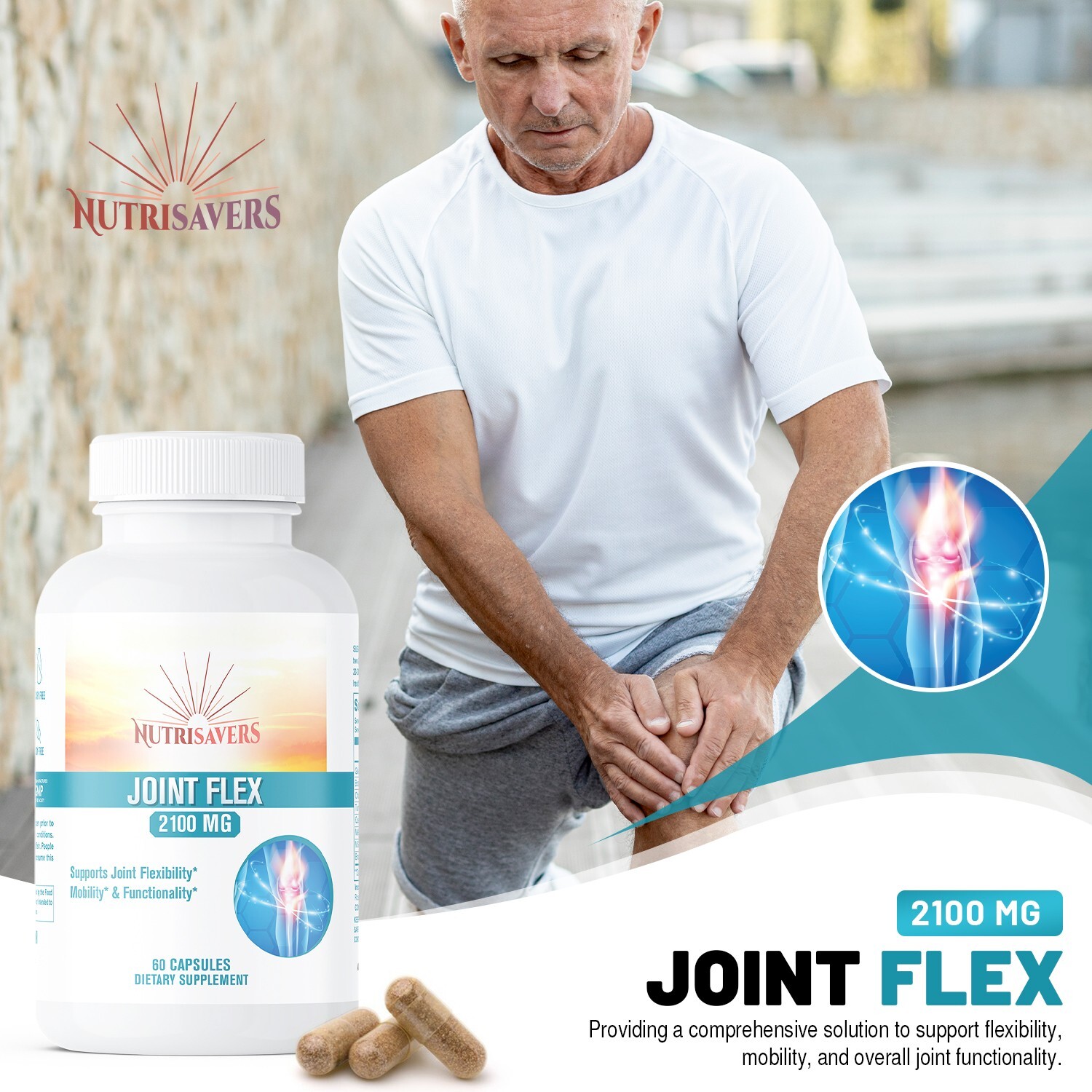 Joint Flex Support, Pain Relief, Increased Joint Stability – 60 Caps, Pack of 3