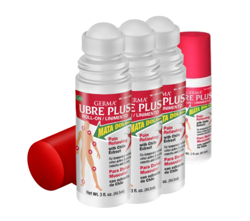UBRE PLUS Roll On 3 – PACK Pain Relief Therapy in a Bottle w/ Chile Extract 3oz