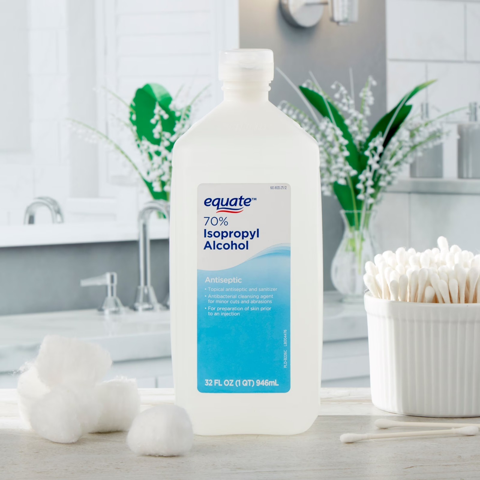 (3 Pack ) Equate 70% Isopropyl Alcohol Antiseptic, 32 fl oz