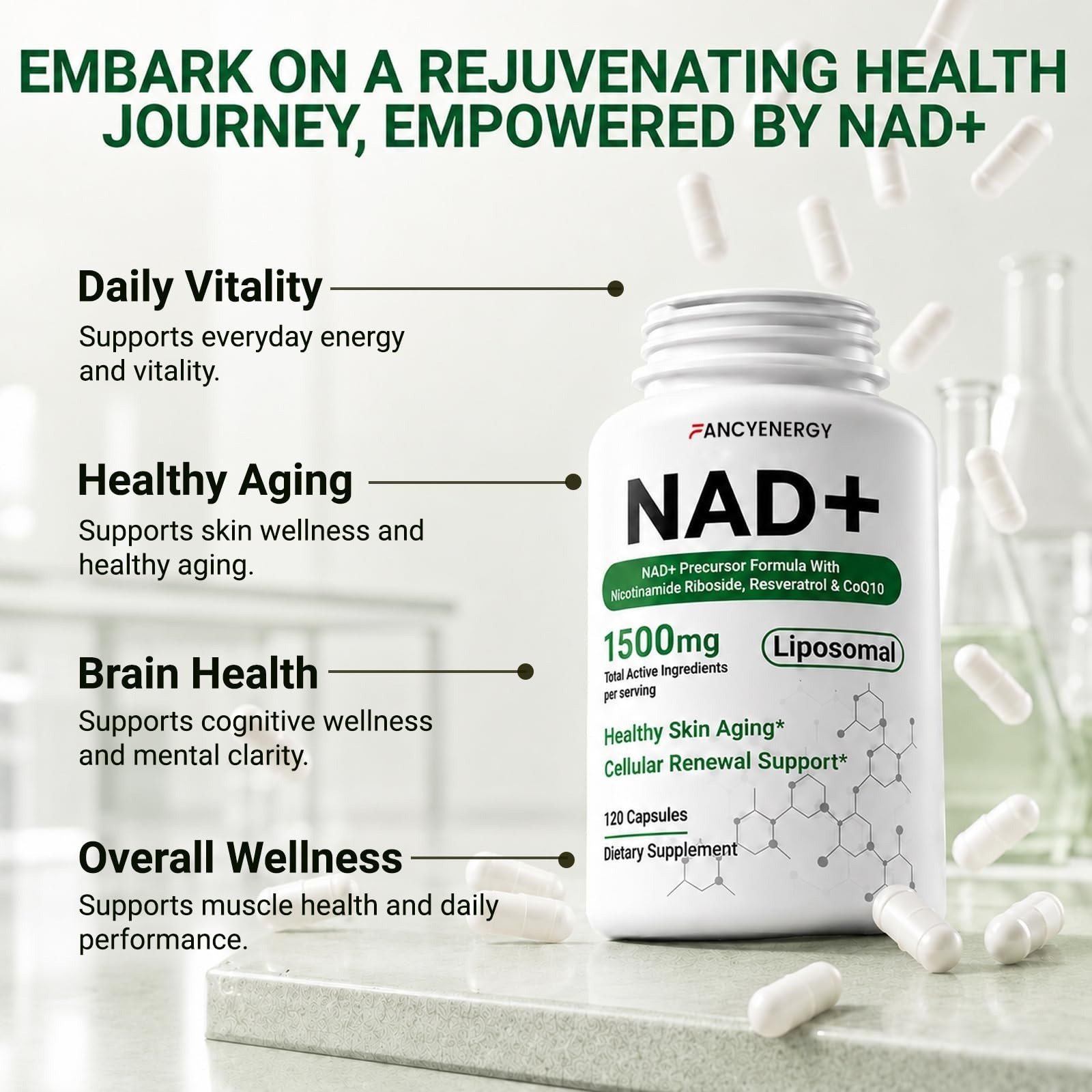 FANCYENERGY NAD+ Supplement 1500mg – Liposomal Nicotinamide Riboside
