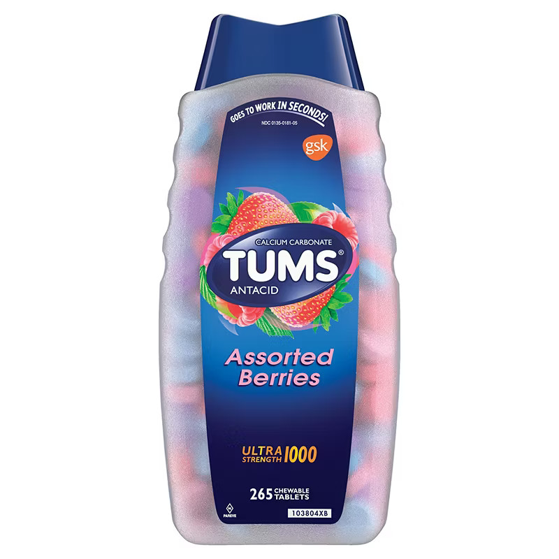 Tums Ultra Strength 1000mg Tablets 265Ct Assorted Berry EXP:01/28
