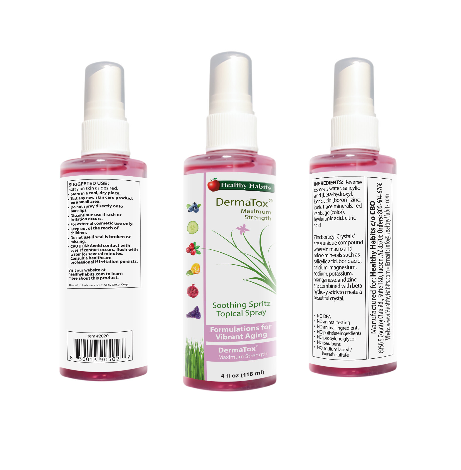 Healthy Habits DermaTox 4oz Soothing Spritz Topical Spray