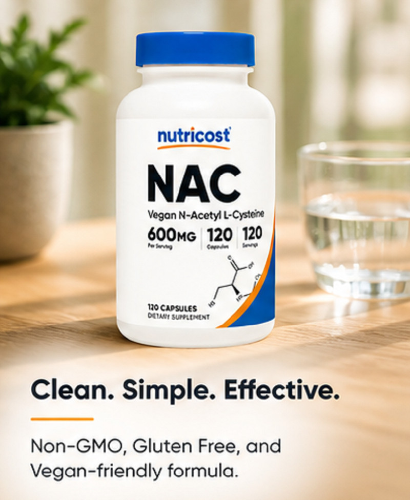 2Pack NAC 600mg Capsules 120 Count, Non-GMO Gluten Free Supplement