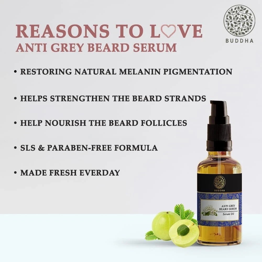 Natural Grey Beard Serum (25ml) – Restore Natural Black Color of Grey White Bear