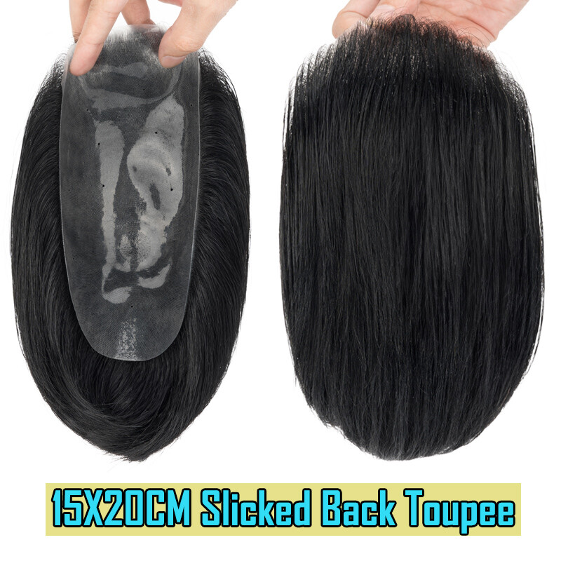 Ultra Thin PU Skin Mens Human Hair Toupee Hairpiece System Wigs Short Cut 6″X8″