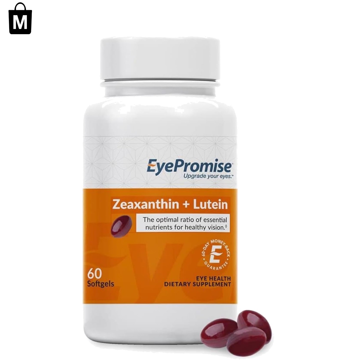 Lutein & Zeaxanthin Eye Health Supplements – 60 Softgels for Vision