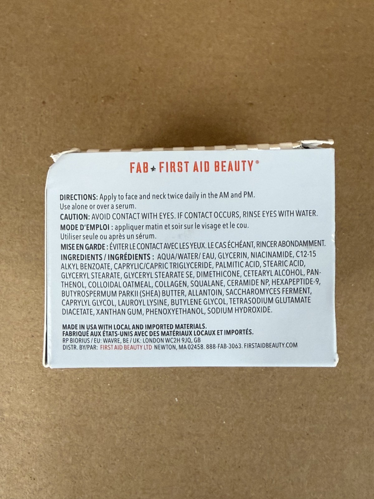 First Aid Beauty Firming Cream w. Peptides, Niacinamide + Collagen 3.5 fl oz NEW