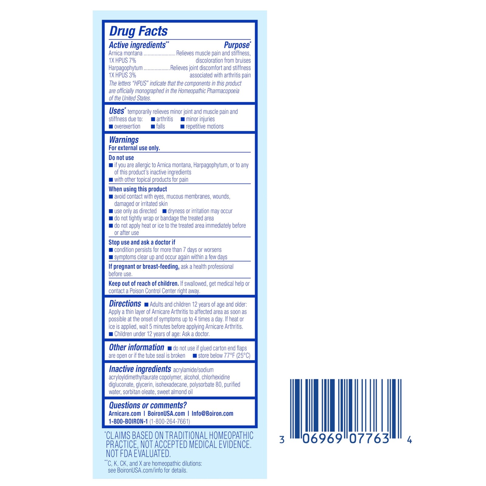Arnicare Arthritis Cream 25 Oz Dual Action Pain Relief Plant Based Formula