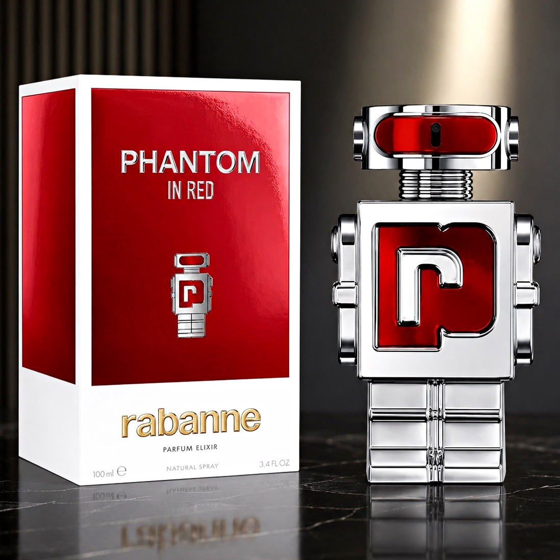 Rabanne Phantom In Red Parfum Elixir 3.4 oz 100ml Men’s Cologne New Sealed