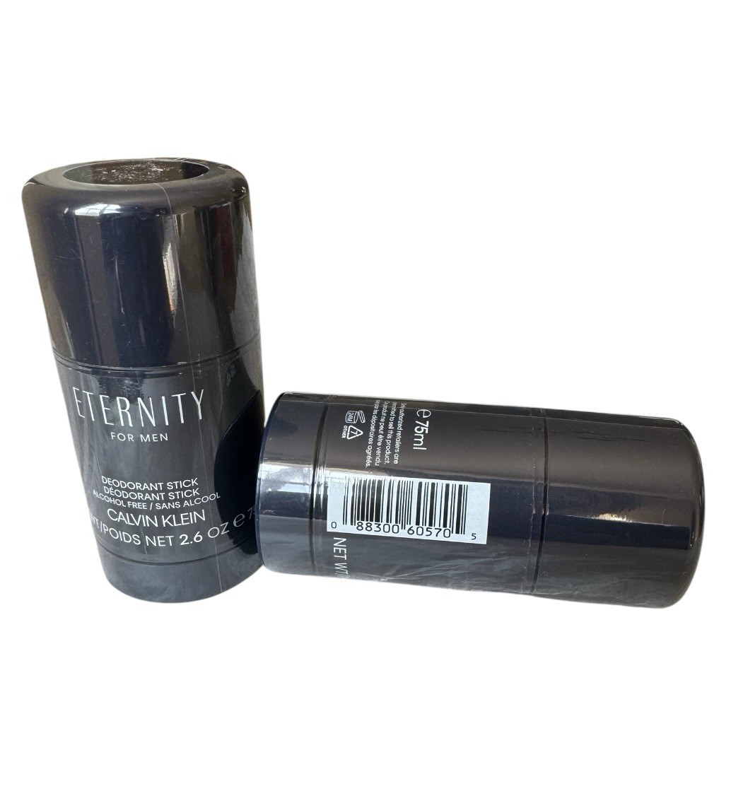 Lot of 2 Pc ETERNITY by CK Calvin Klein Deodorant Stick 2.6 oz / 75g For Men New