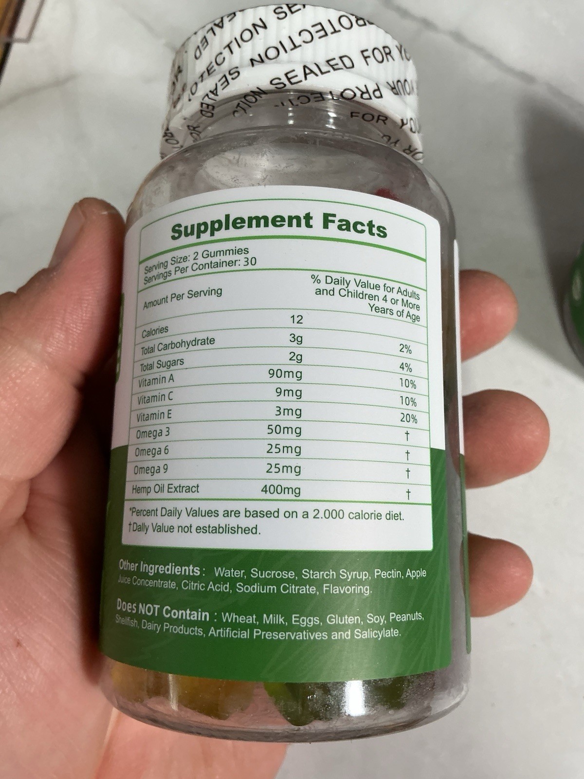 2X Hemp-Oil-Gummies High Strength Stress Relief Fruity Gummy 60 Gummies