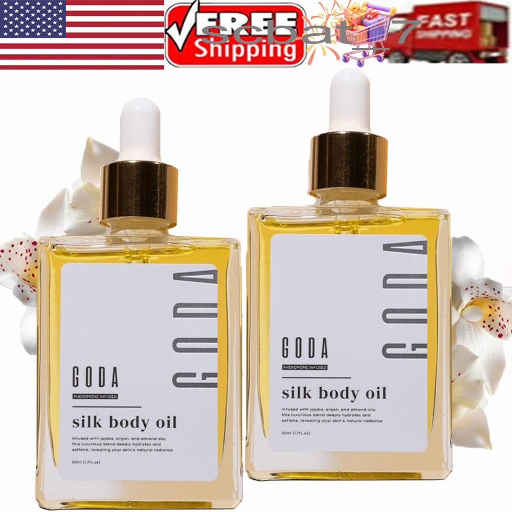 2 Pack GODA Silk Body Oil Women Moisturizing Formula Bath & Shower Oil Smooth