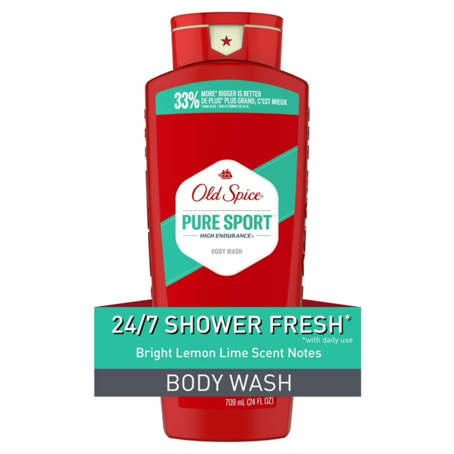 (4 pack) Old Spice High Endurance Men’s Body Wash, Pure Sport Scent, 24 fl oz