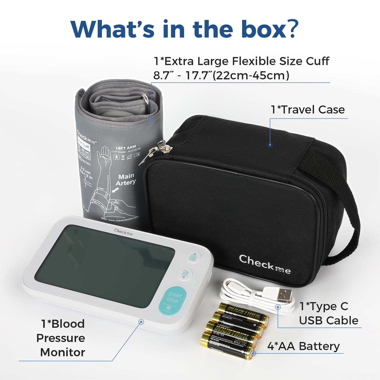Automatic Upper Arm Blood Pressure Monitor Cuff Pulse Rate Meter Bluetooth App