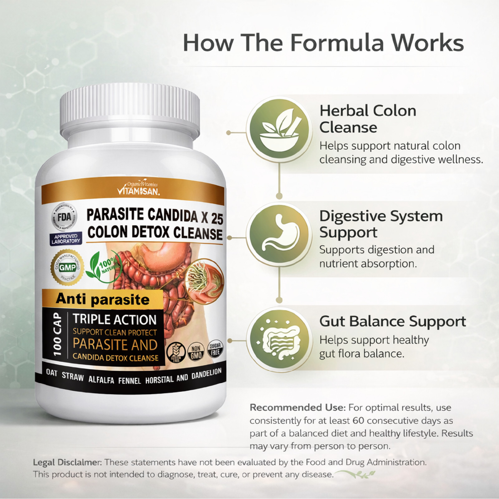 Parasite Cleanse DETOX Liver Colon Yeast Killer Pills All Natural detox candida