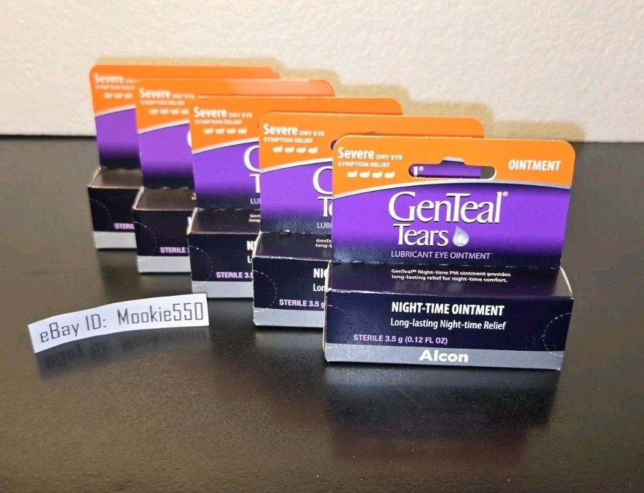 EXP 08/2026+! 5 Box Lot GenTeal Tears Night-Time PM Lubricant Eye Ointment 3.5g