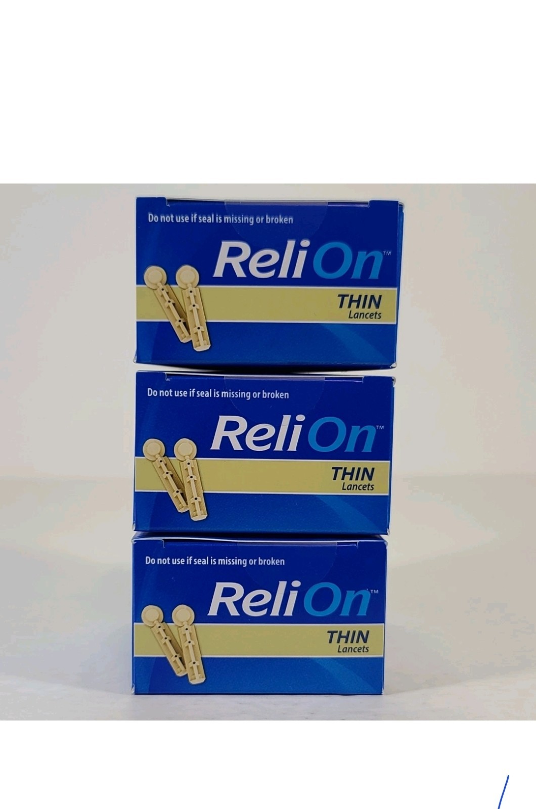 3x ReliOn Thin 100 Lancets 26 Gauge for Alternative Site Use Exp:03/2030 #411