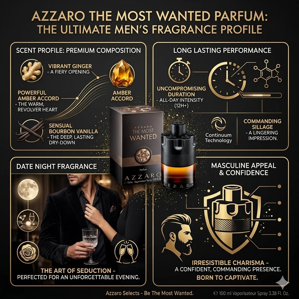 Azzaro The Most Wanted 3.4 oz./ 100 ml. PARFUM Spray for Men Brown NEW