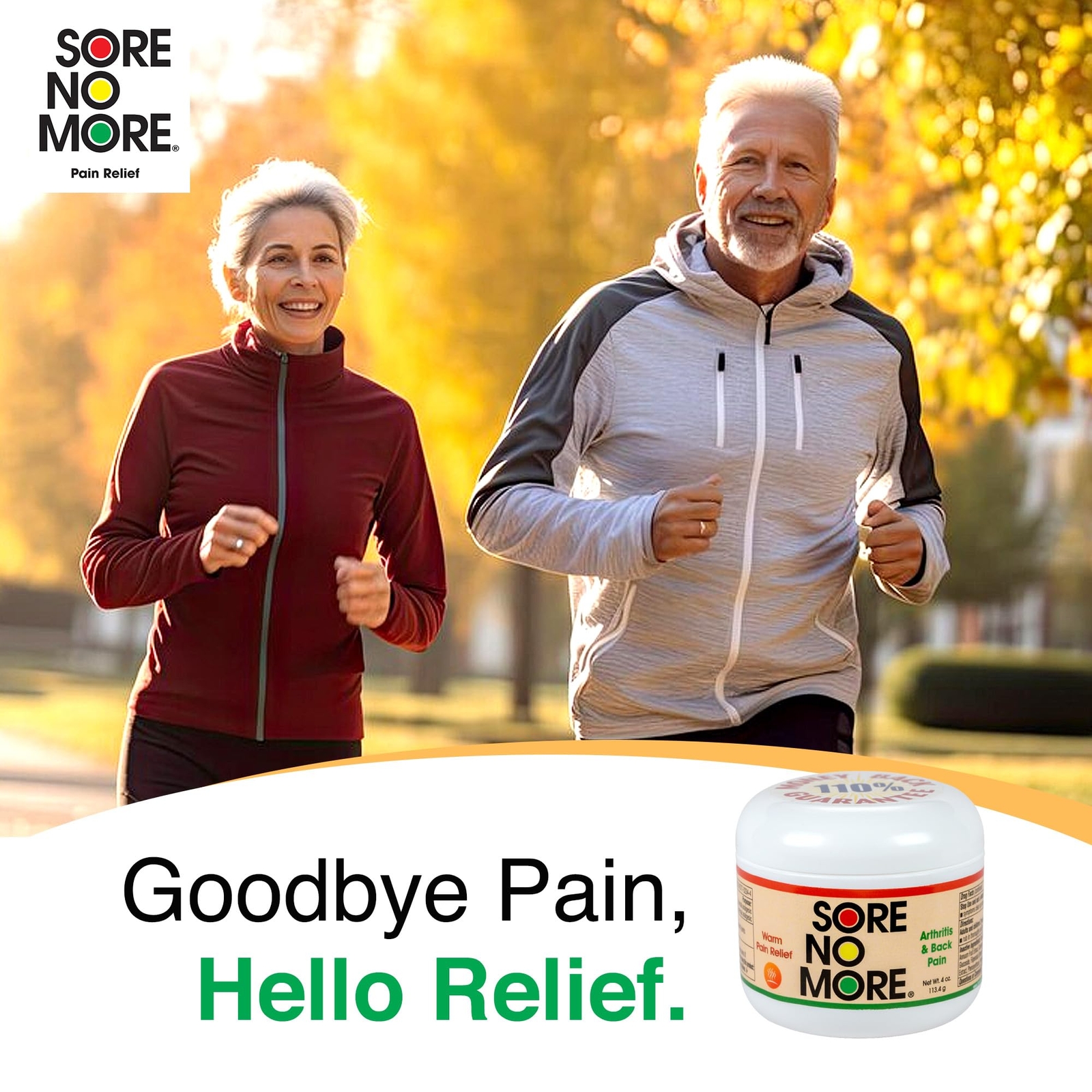 Sore No More Warm Relieving Gel for Aches & Pains associated with Arthritis &