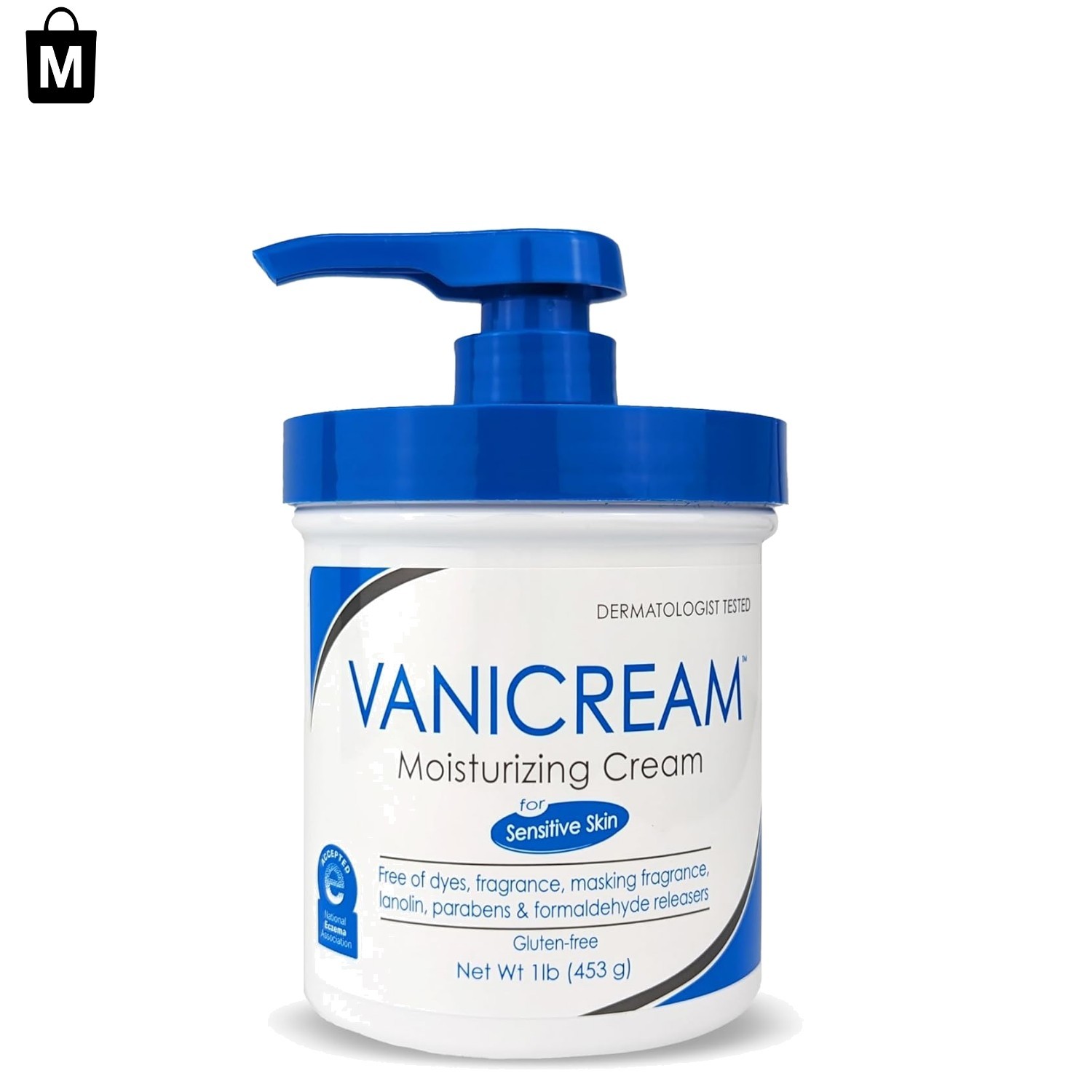 16oz Vanicream Moisturizing Cream – Non-Comedogenic Eczema Relief for All Ages