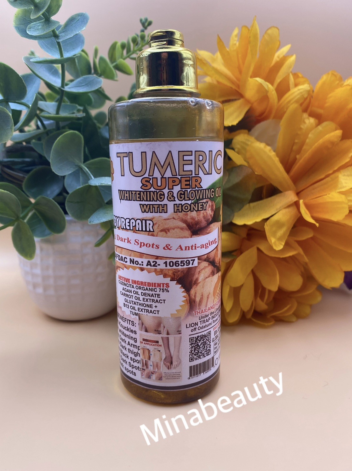 Soft 7 Tumeric Whitening & Glowing Oil With Honey Body Repair 250ml 💯 Original