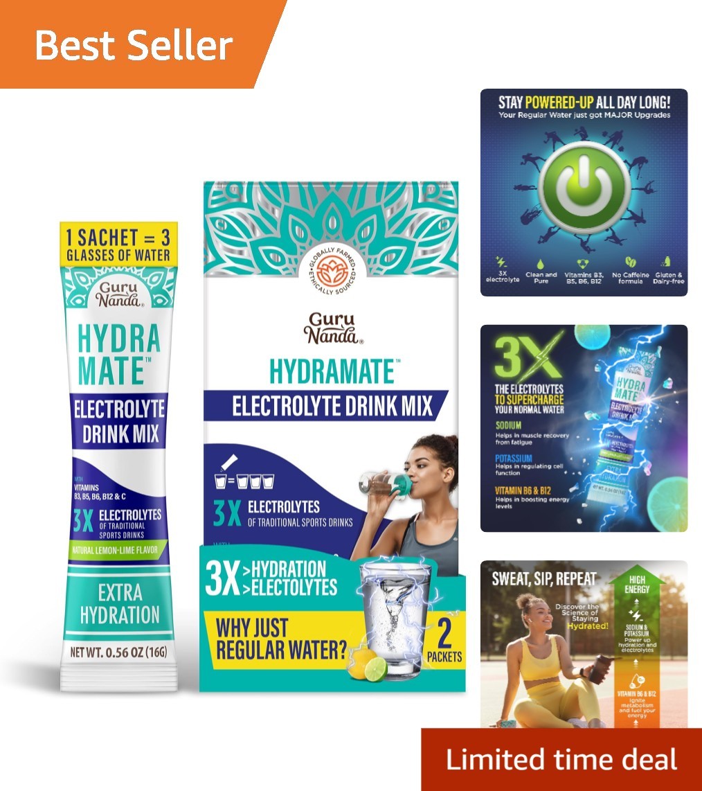 Hydramate Lemon Lime Electrolyte Powder – Non-GMO, Gluten-Free Hydration Support