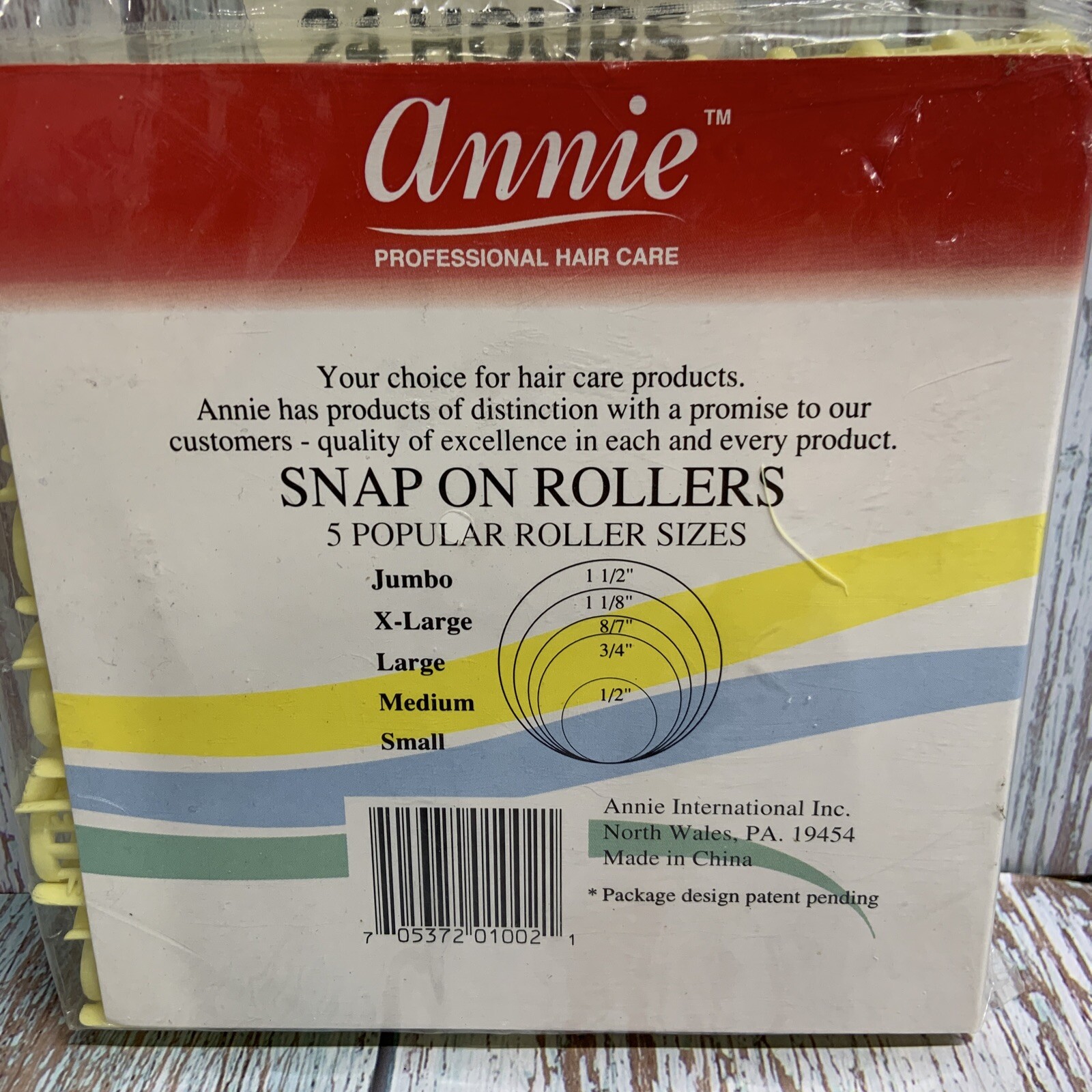 Annie Package Of 12 Yellow Snap On Hair Rollers Medium- Factory Sealed New.