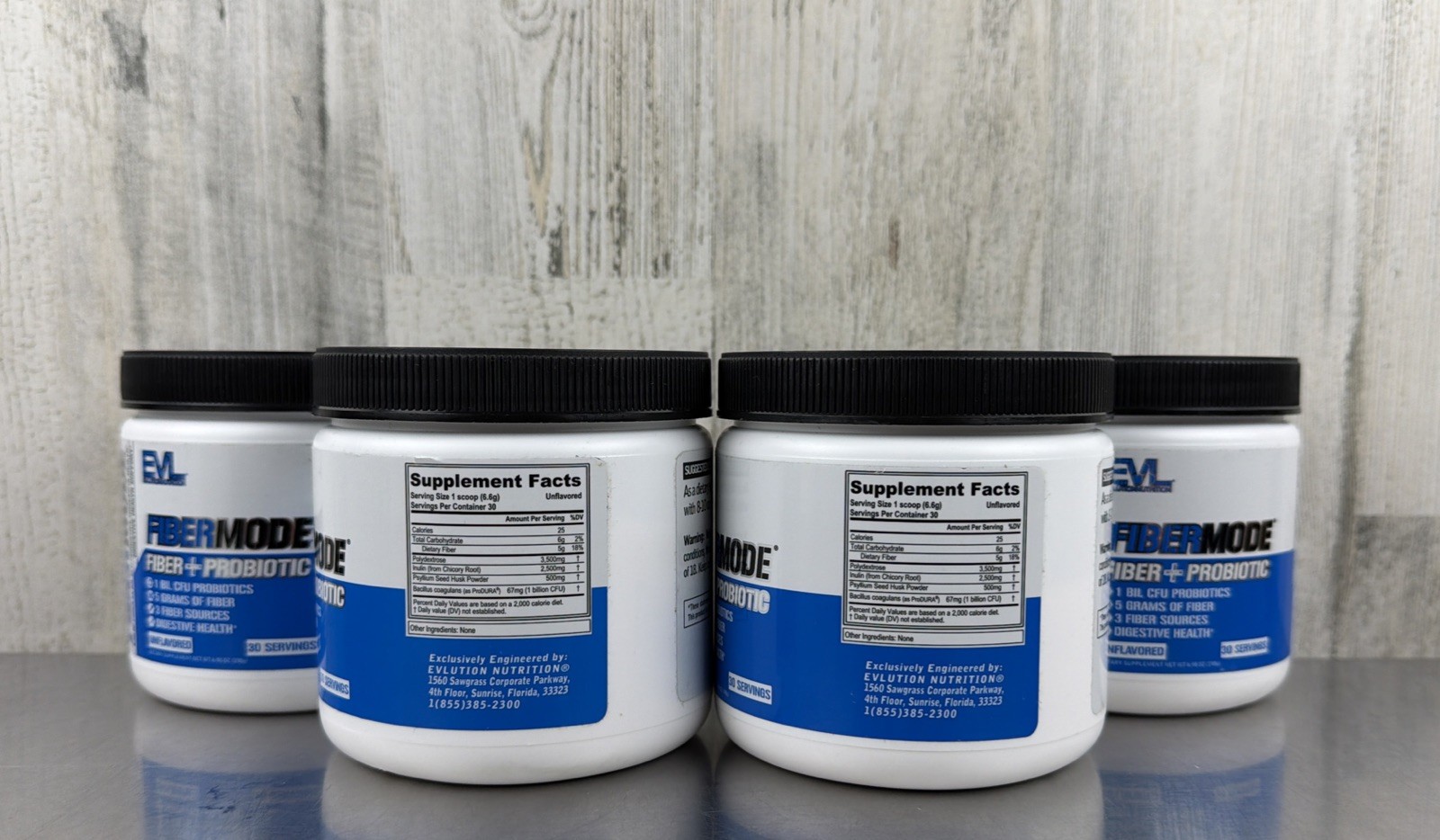 Lot Of 4 EVL FiberMode Fiber + Probiotic 5g Fiber Digestive Health 30 Servings