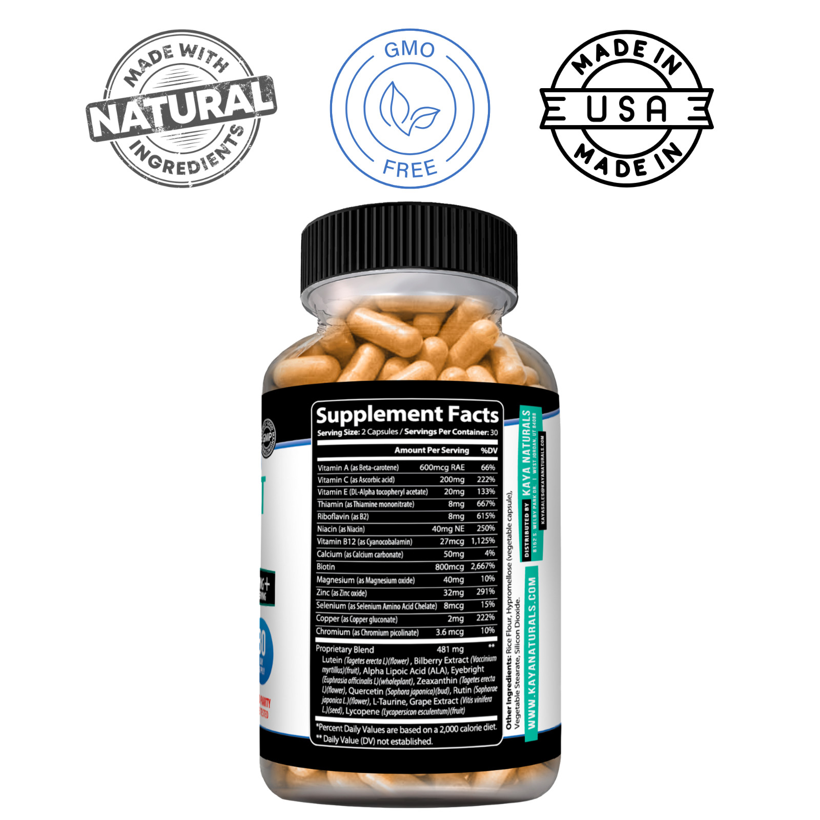 (2 Pack) Eye Health 60 Capsules, Lutein Zeaxanthin, Vision Health, Eye Support
