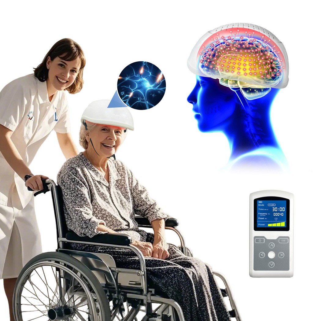 Brain Photobiomodulation 1070nm Near Infrared Light Therapy Helmet for Migraine