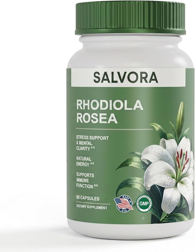Salvora Rhodiola Rosea Supplement – Golden Root 60 Count (Pack of 1)