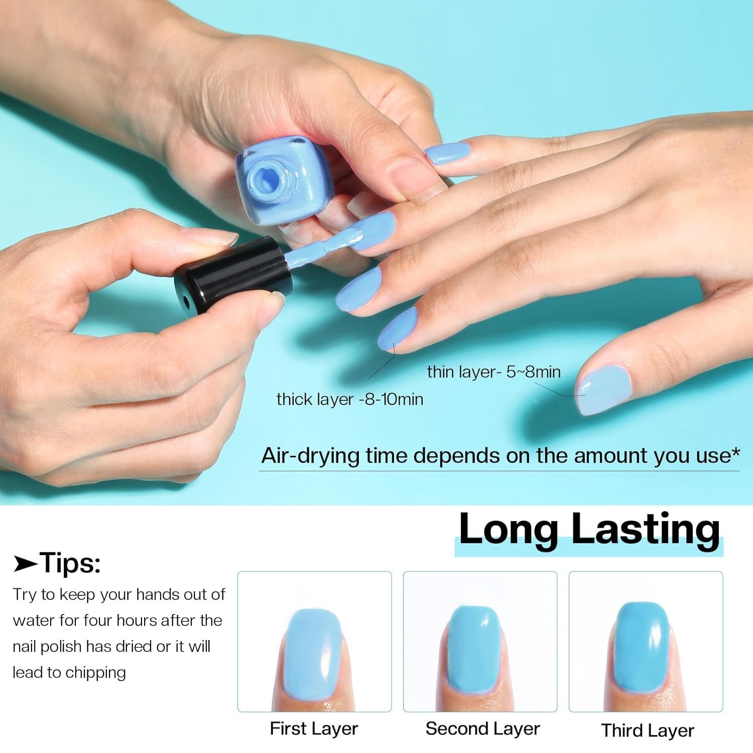 15 Bright Color 0.27oz Air Quick Dry Long Lasting Nail Polish Gift Set for Women