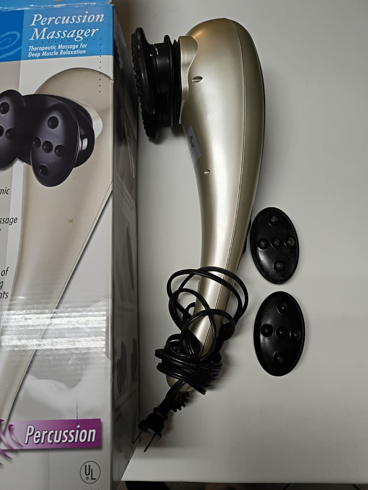 Percussion Massager, Deep Muscle & therapeutic Relaxation 2 attachments H-1196-0