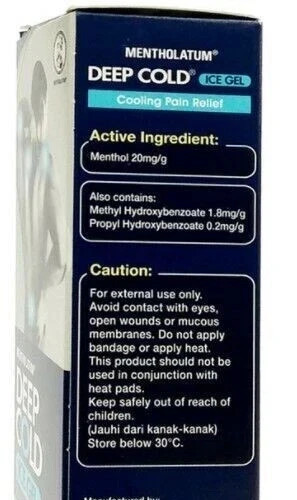 MENTHOLATUM Deep Cold Ice Gel For Arthritis, Muscle & Backaches 100g
