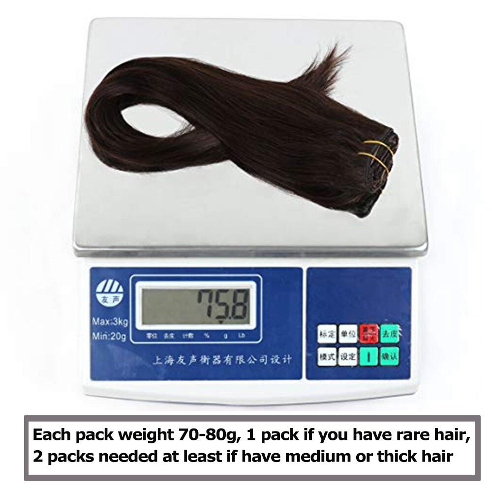 A+ Remy Human Hair Extensions Russian 8PCS Clip In 8″10″12″14″16″18″20″22″24″ US
