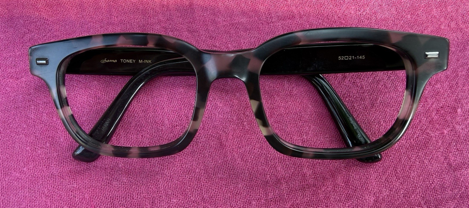 Sama TONEY M-INK Black Tortoise Plastic Square Full Rim Eyeglass Frames 52-21
