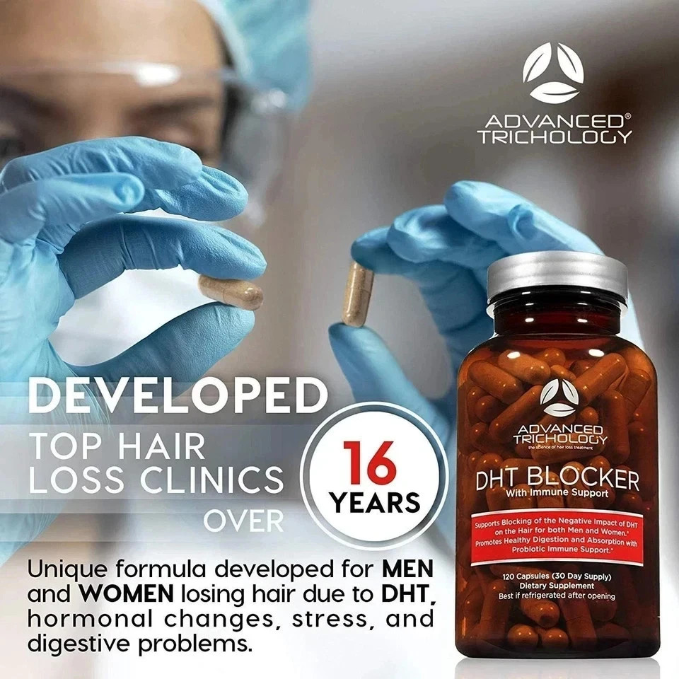 Advanced Trichology DHT Blocker – Hair Growth Supplement – 120 Capsules